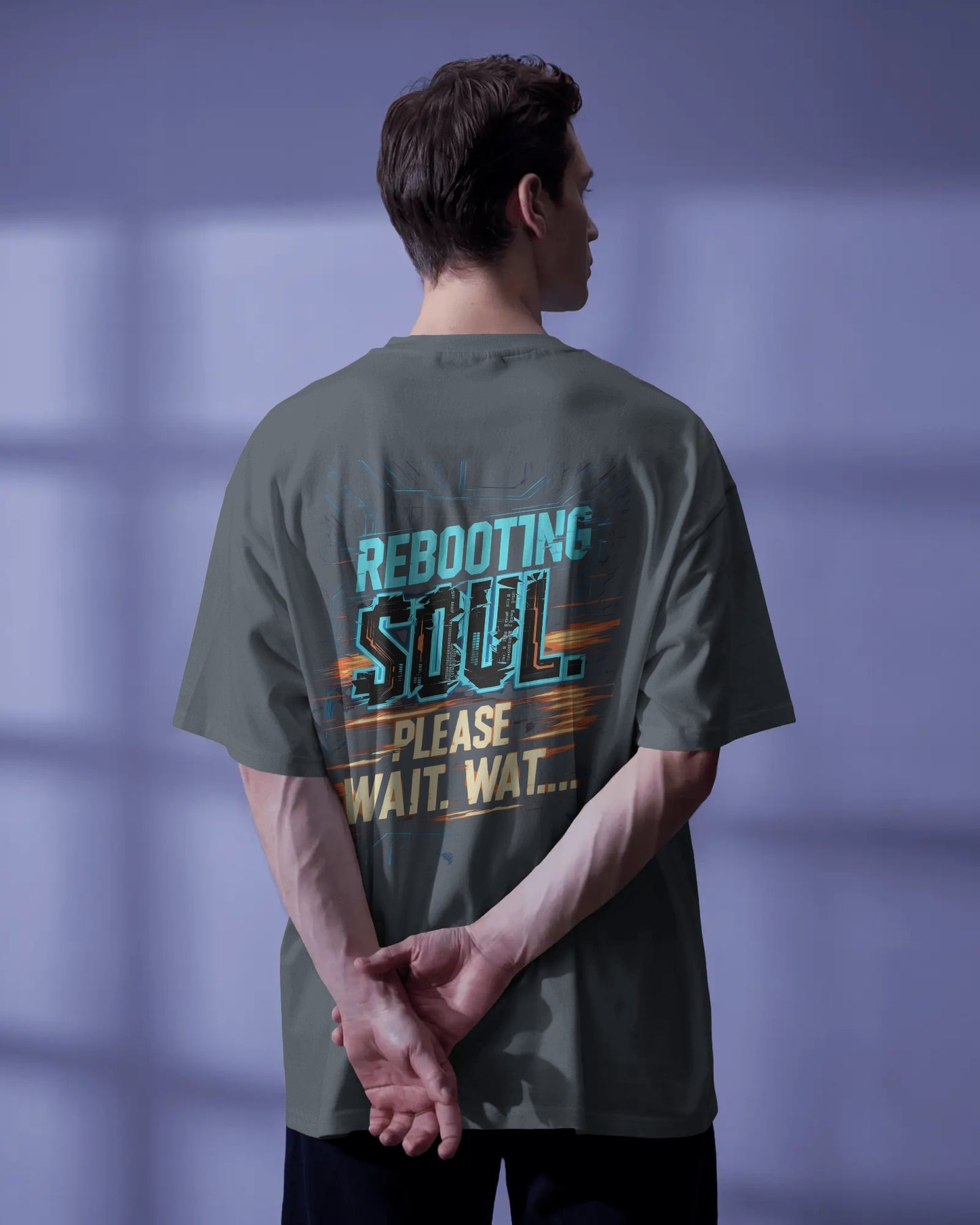 Earth & Thread | Rebooting Soul 100% Cotton Oversized Tee - Premium French Terry Tech Graphic