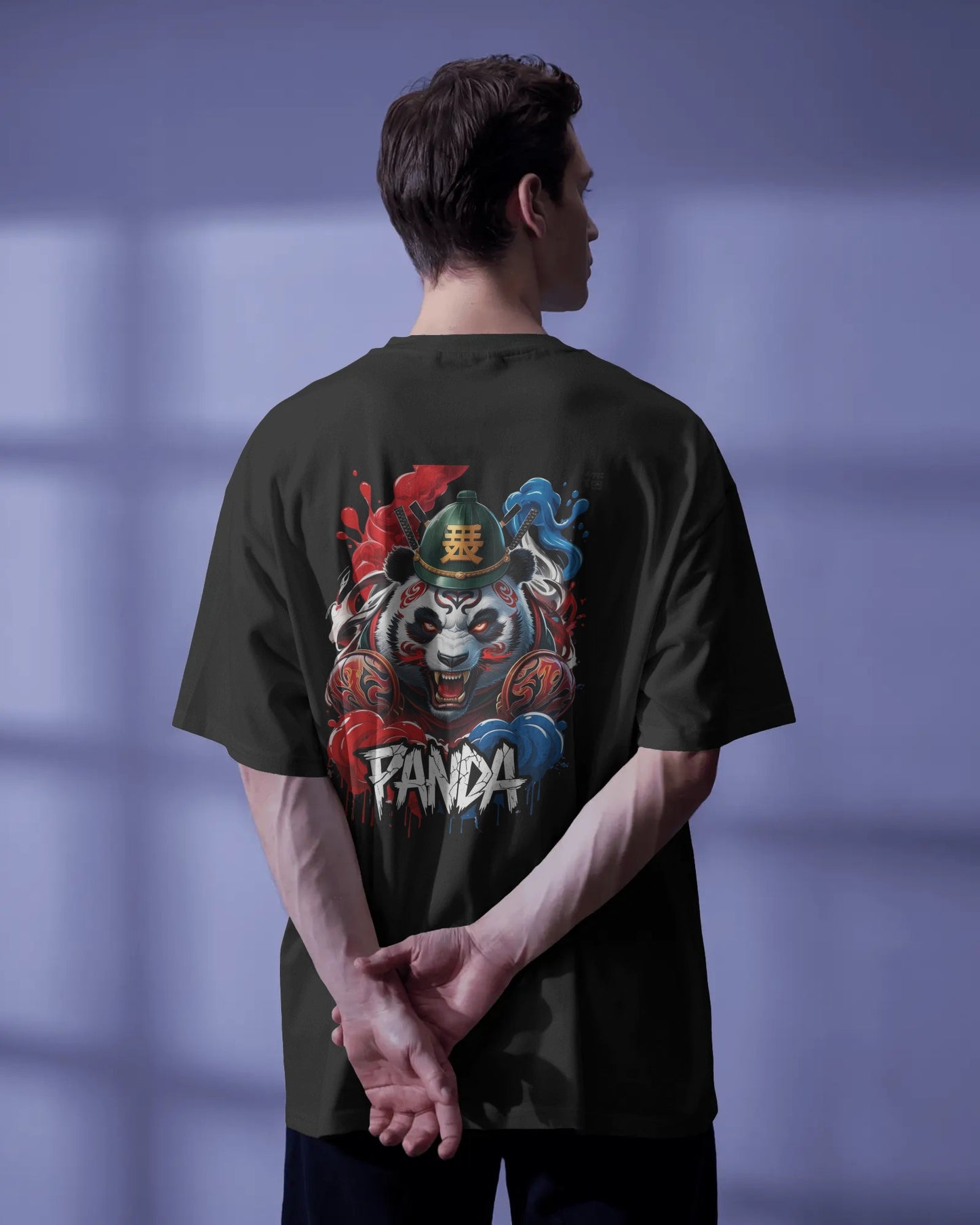 Earth & Thread | Fierce Panda 100% Cotton Oversized Tee - Premium French Terry Back Print