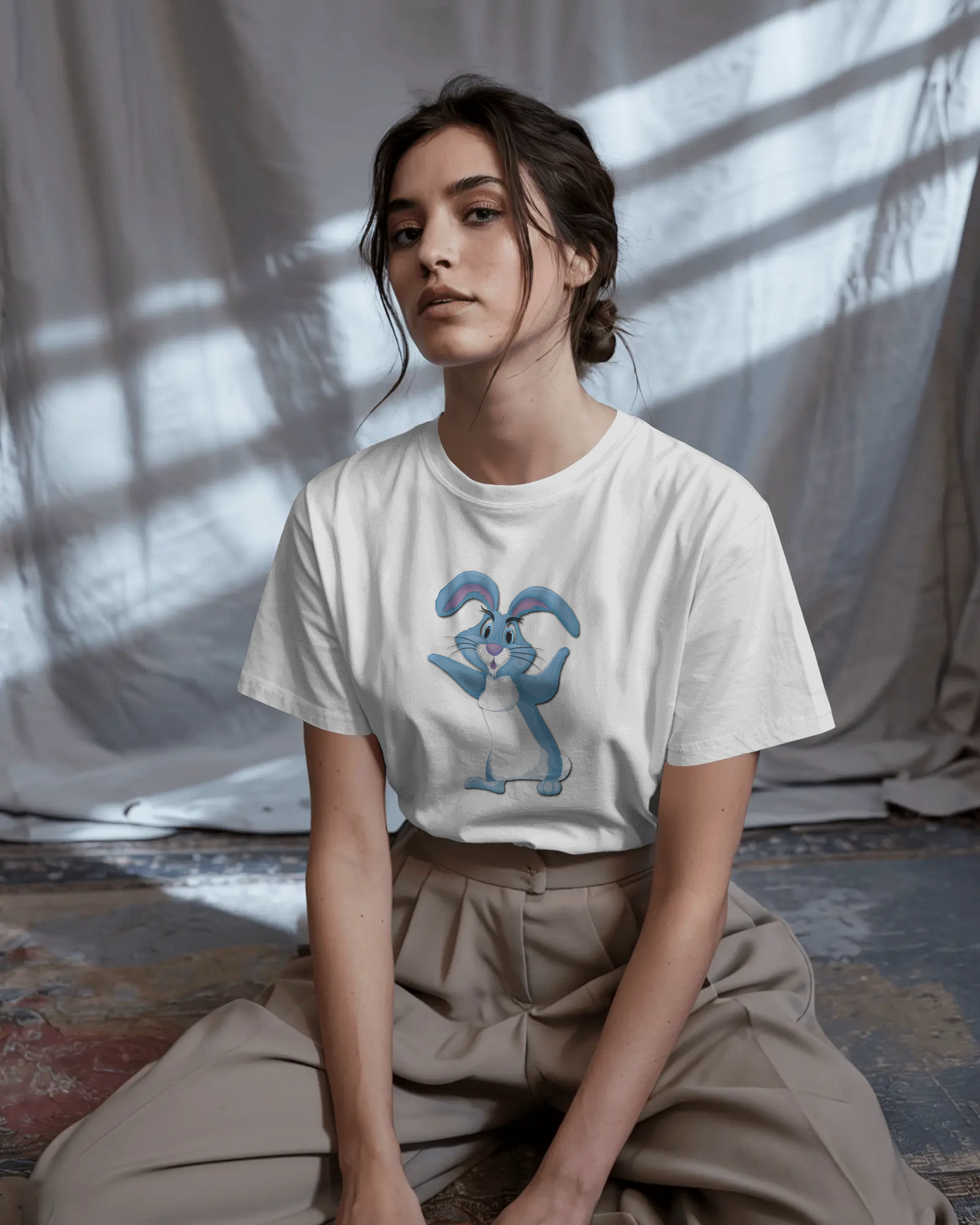 Bounce Into Comfort – Energetic Bunny Tee