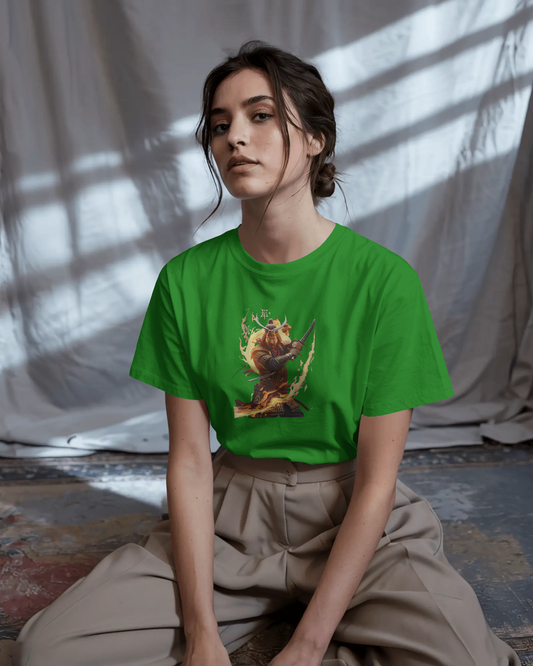 Premium Cotton T-Shirt – Fiery Warrior Edition