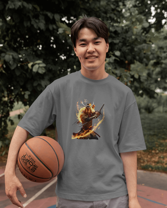 Premium Cotton T-Shirt – Fiery Warrior Edition