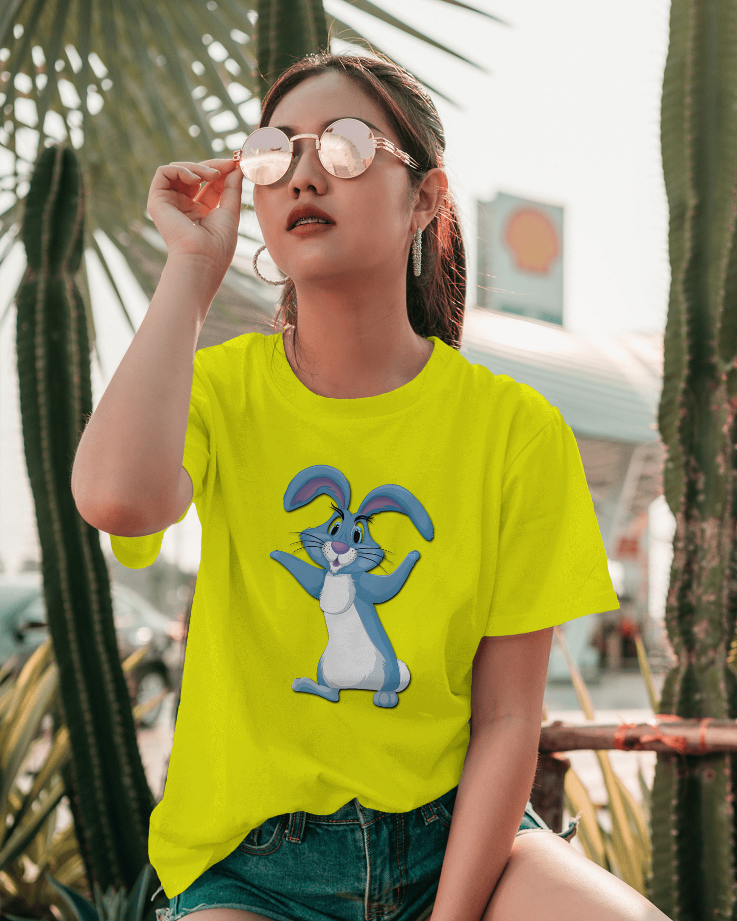 Bounce Into Comfort – Energetic Bunny Tee