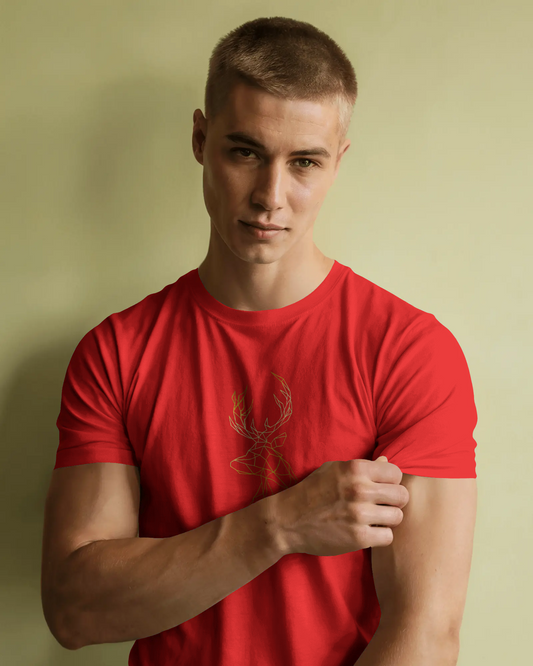 Modern Elegance in Ultra-Smooth Comfort – Geometric Deer Tee
