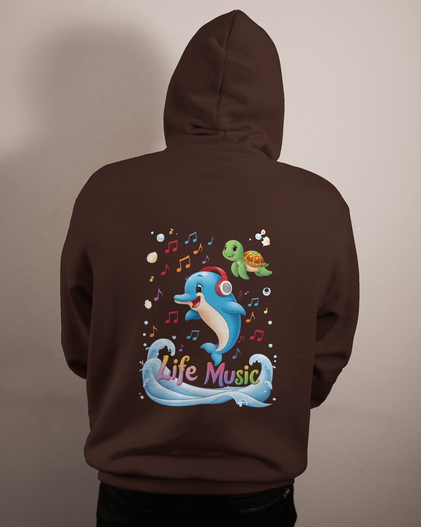 Oversized Hoodie – Life Music Dolphin Edition