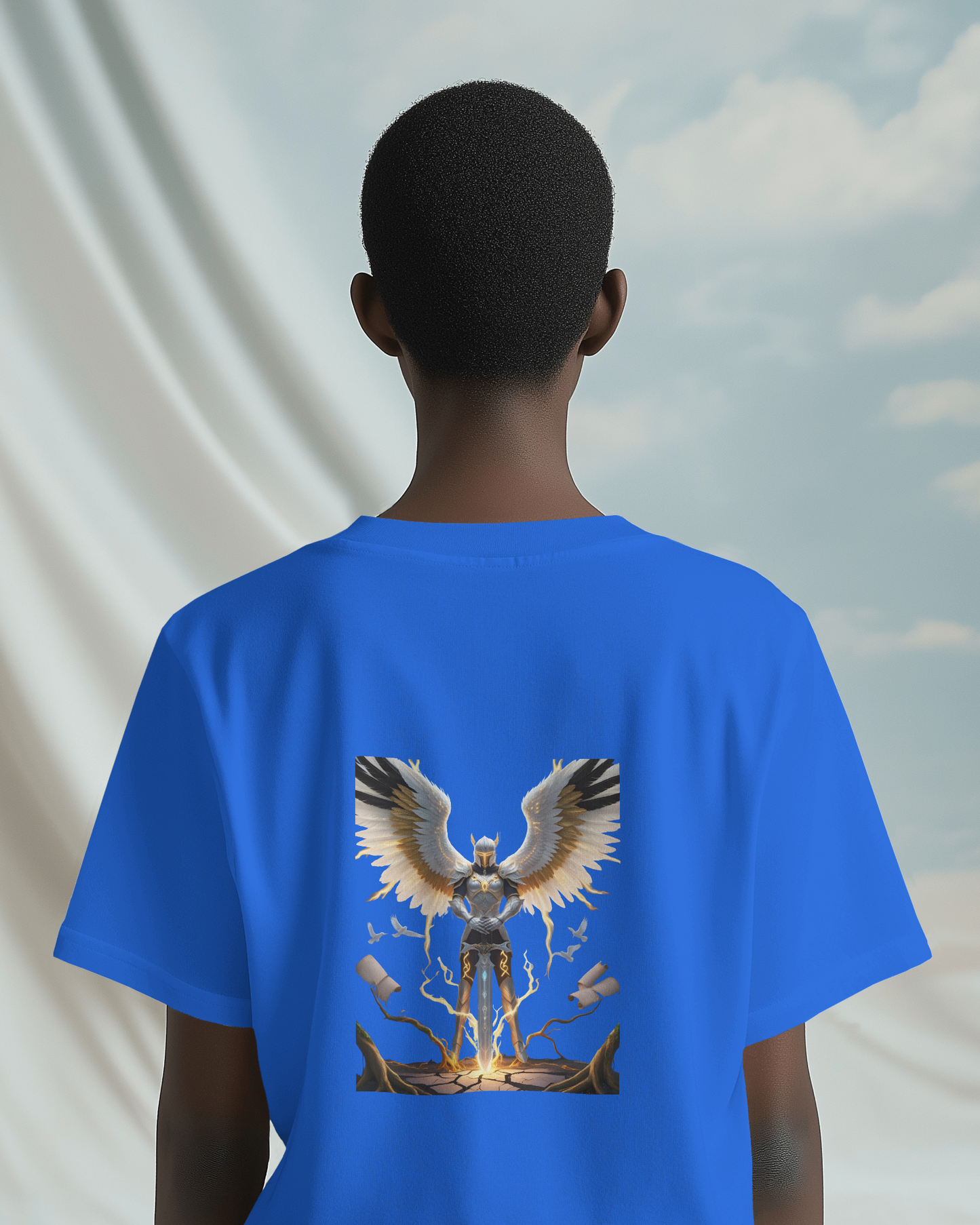 Majestic Strength in Oversized Comfort – Winged Knight Tee