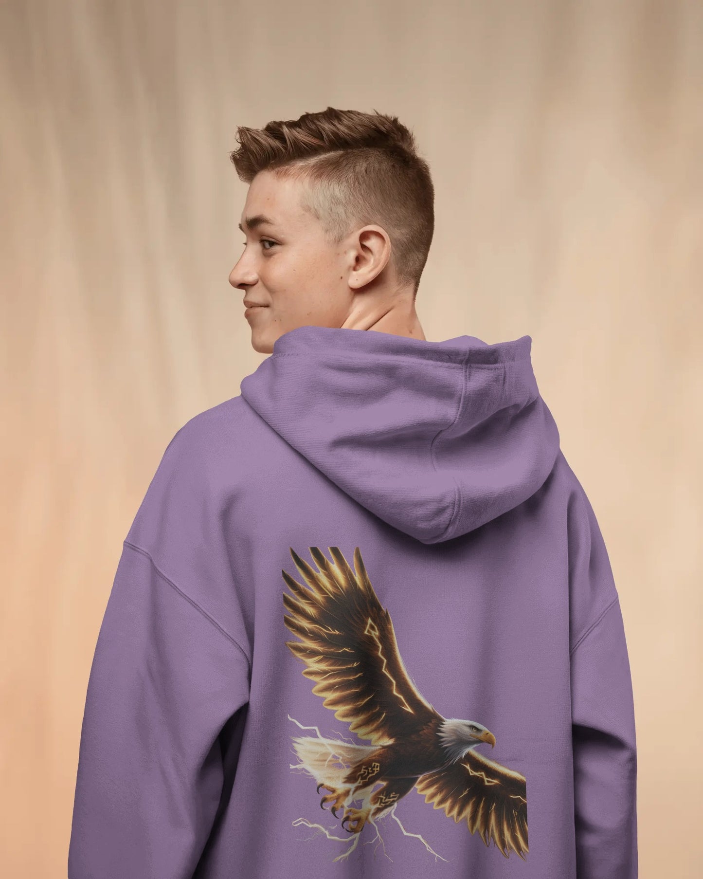 Oversized Hoodie – Black Eagle Lightning Edition