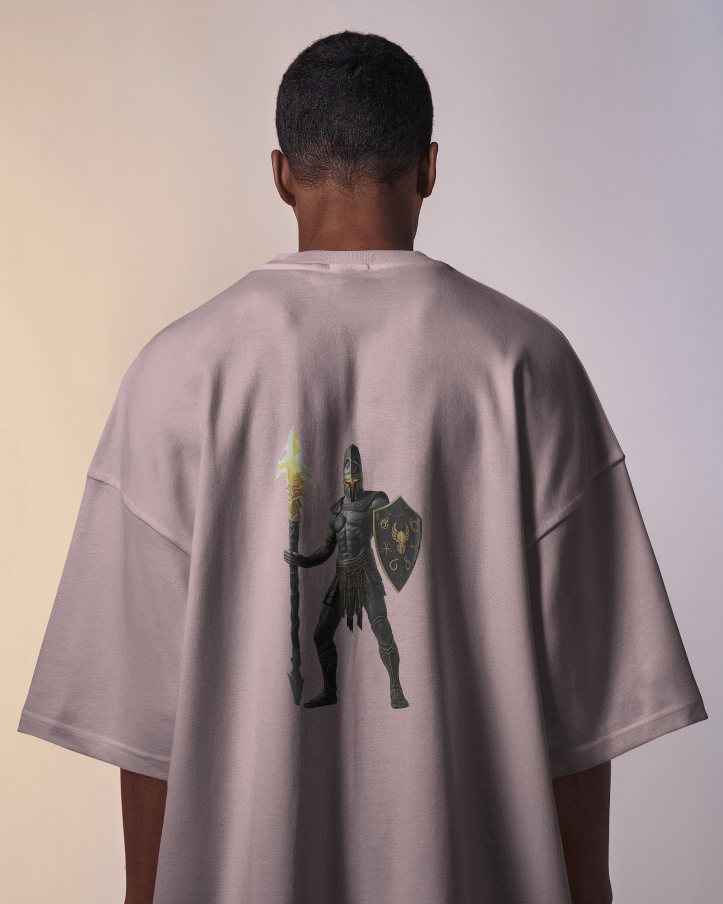 Fearless Strength in Oversized Comfort – Winged Knight Tee