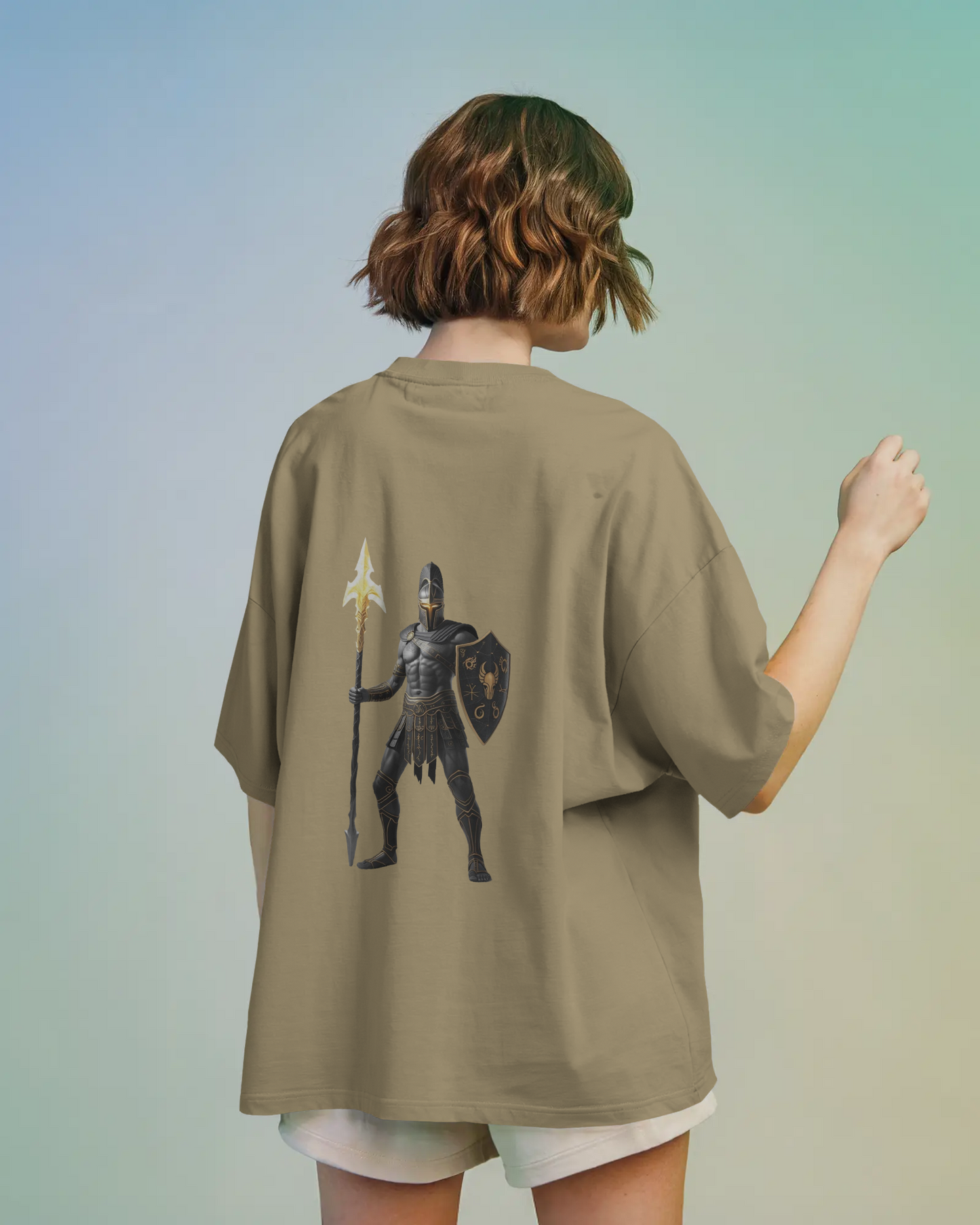 Fearless Strength in Oversized Comfort – Winged Knight Tee