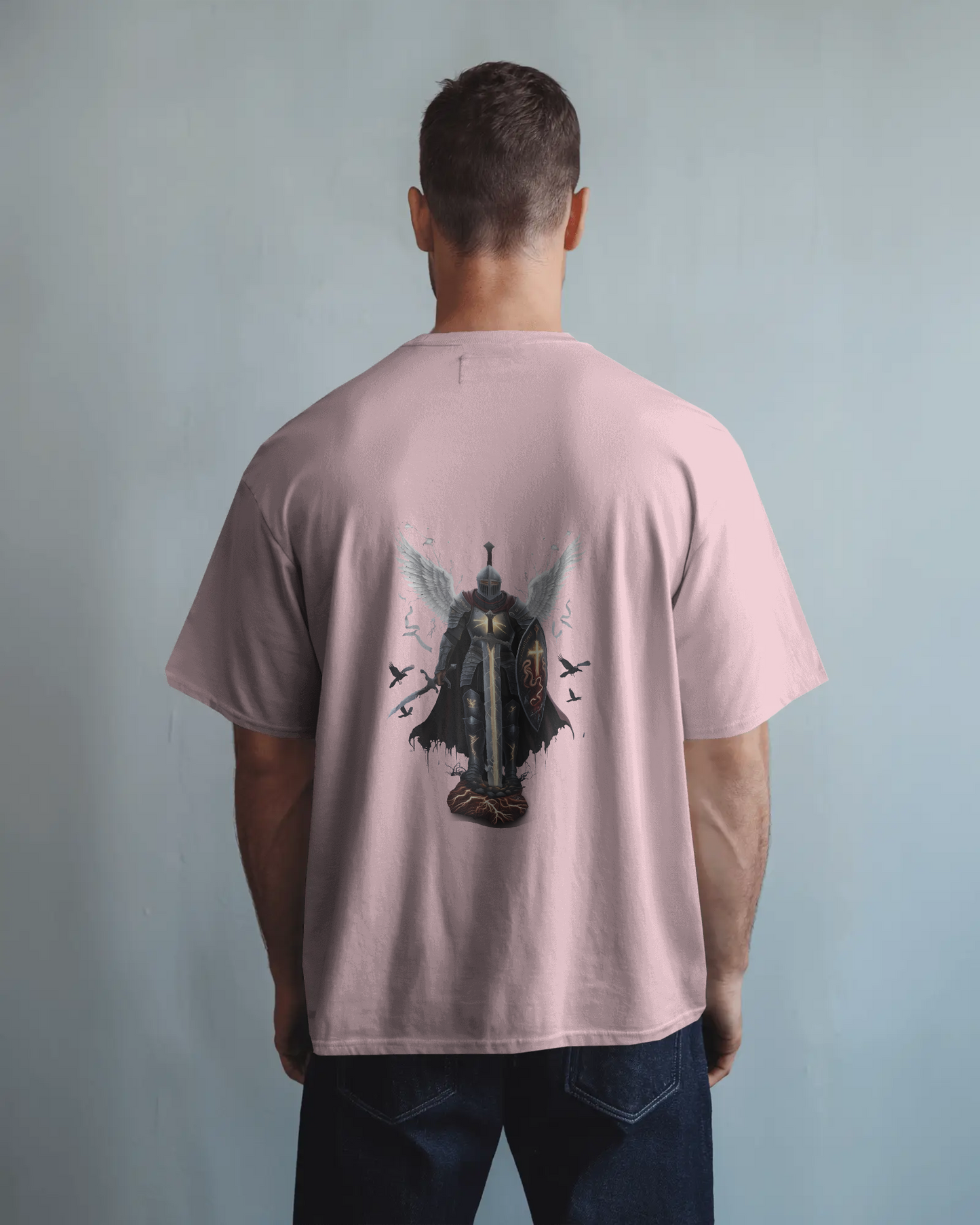 Majestic Strength in Oversized Comfort – Winged Knight Tee