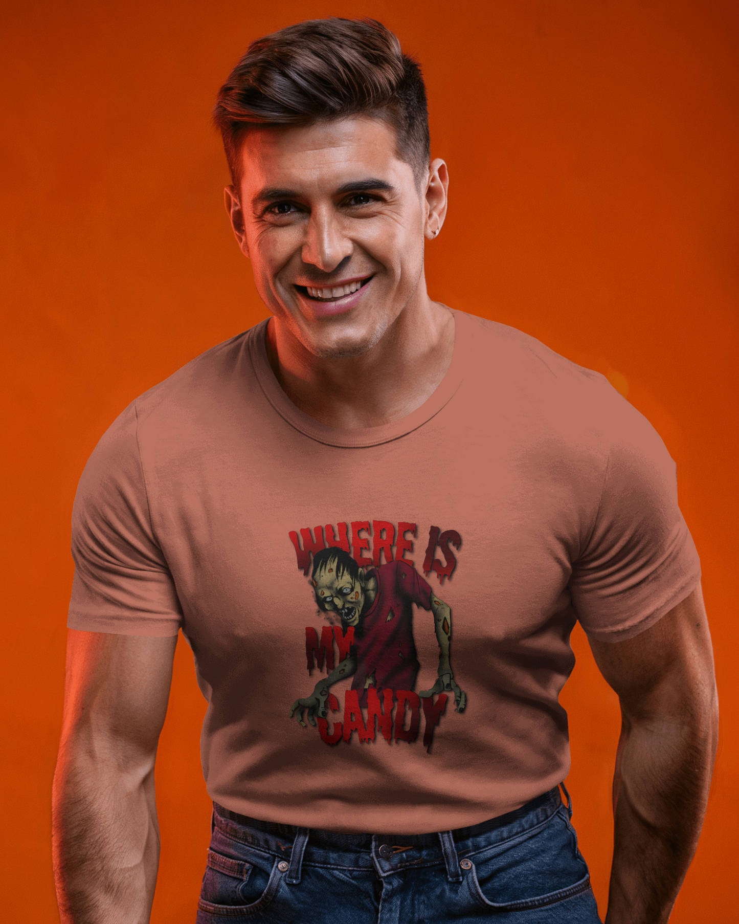 Earth & Thread | Where Is My Candy 100% Cotton Regular Fit T-Shirt - Premium 180 GSM Zombie Graphic Tee