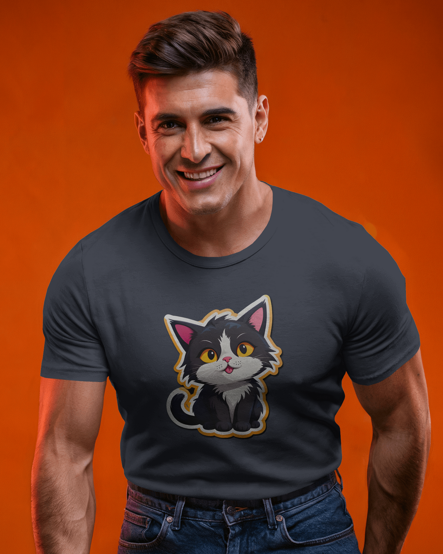 Earth & Thread | Cuddly Kitten 100% Cotton Regular Fit T-Shirt - Premium 180 GSM Adorable Pet Graphic Tee