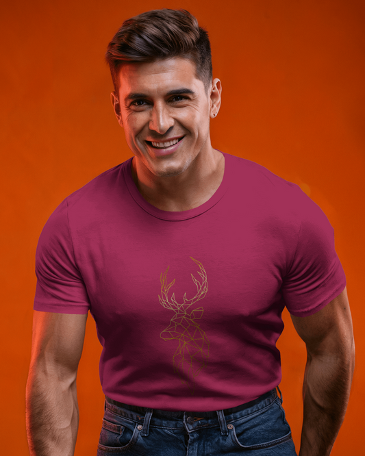 Modern Elegance in Ultra-Smooth Comfort – Geometric Deer Tee