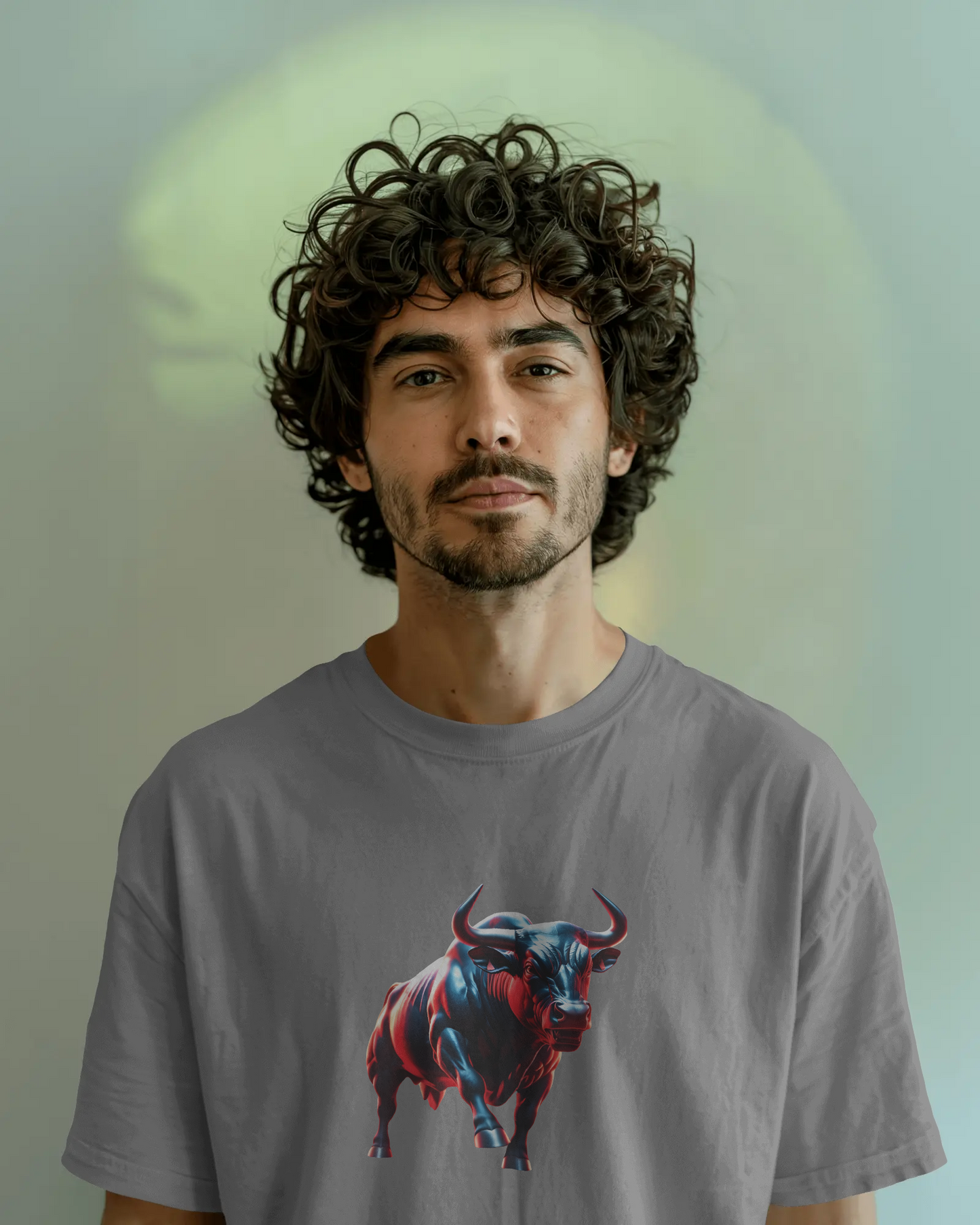 Earth & Thread | Dynamic Bull 100% Cotton Regular Fit T-Shirt - Premium 180 GSM Abstract Animal Graphic