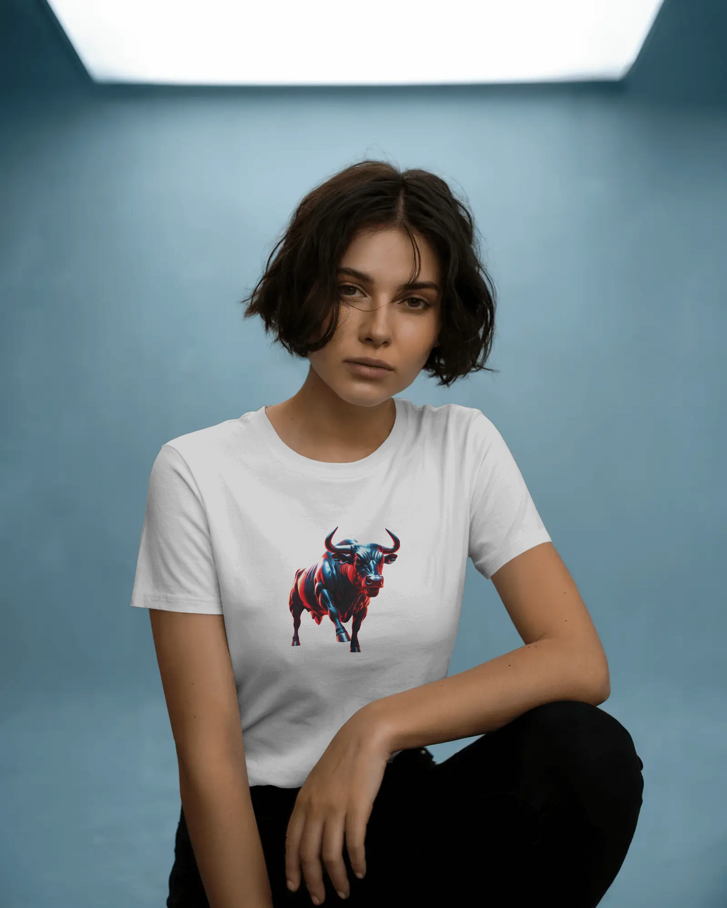 Earth & Thread | Dynamic Bull 100% Cotton Regular Fit T-Shirt - Premium 180 GSM Abstract Animal Graphic