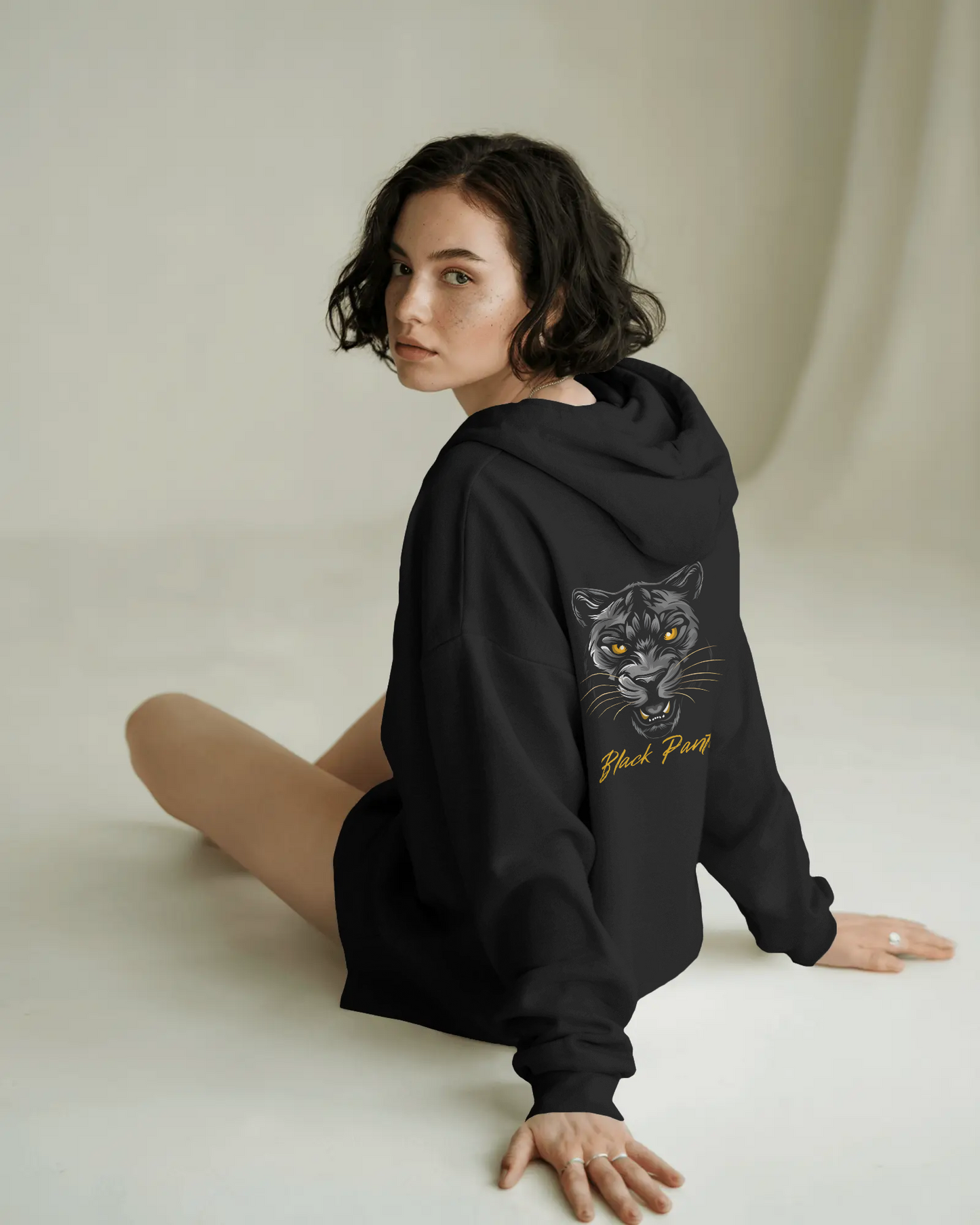 Fierce Comfort in Oversized Style – Black Panther Hoodie