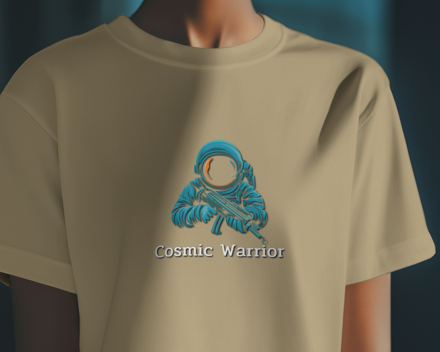 Earth & Thread | Cosmic Warrior 100% Cotton Regular Fit T-Shirt - Premium 180 GSM Space Adventure Graphic Tee