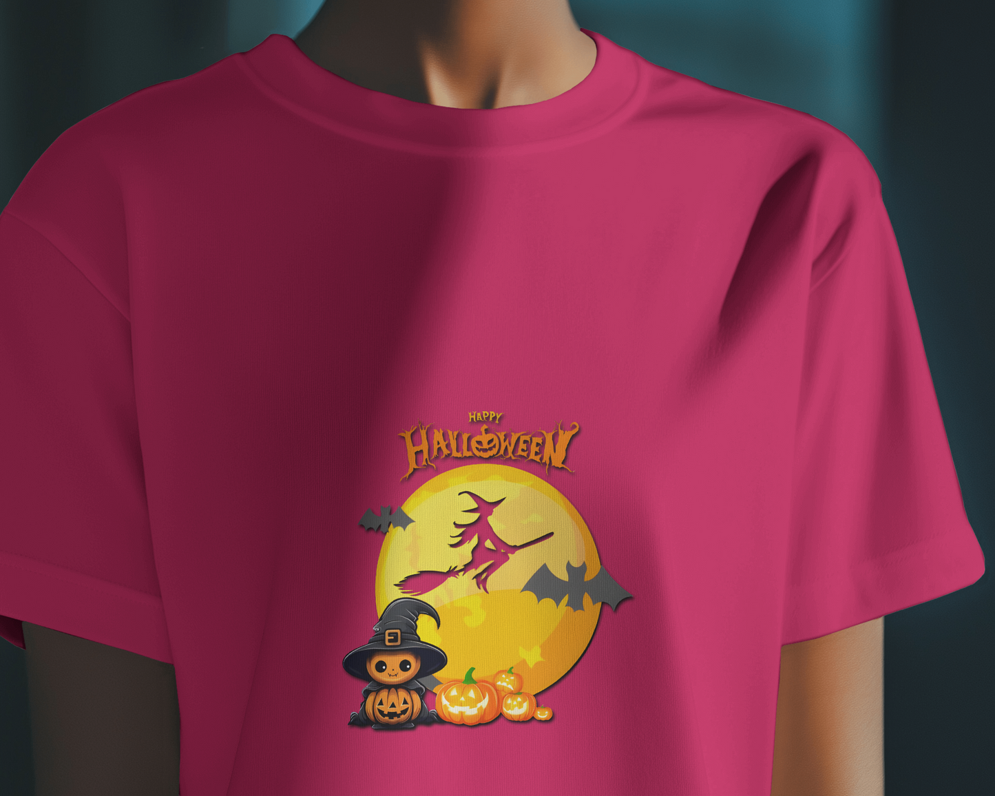Hauntingly Smooth Comfort – Flying Witch Halloween Tee