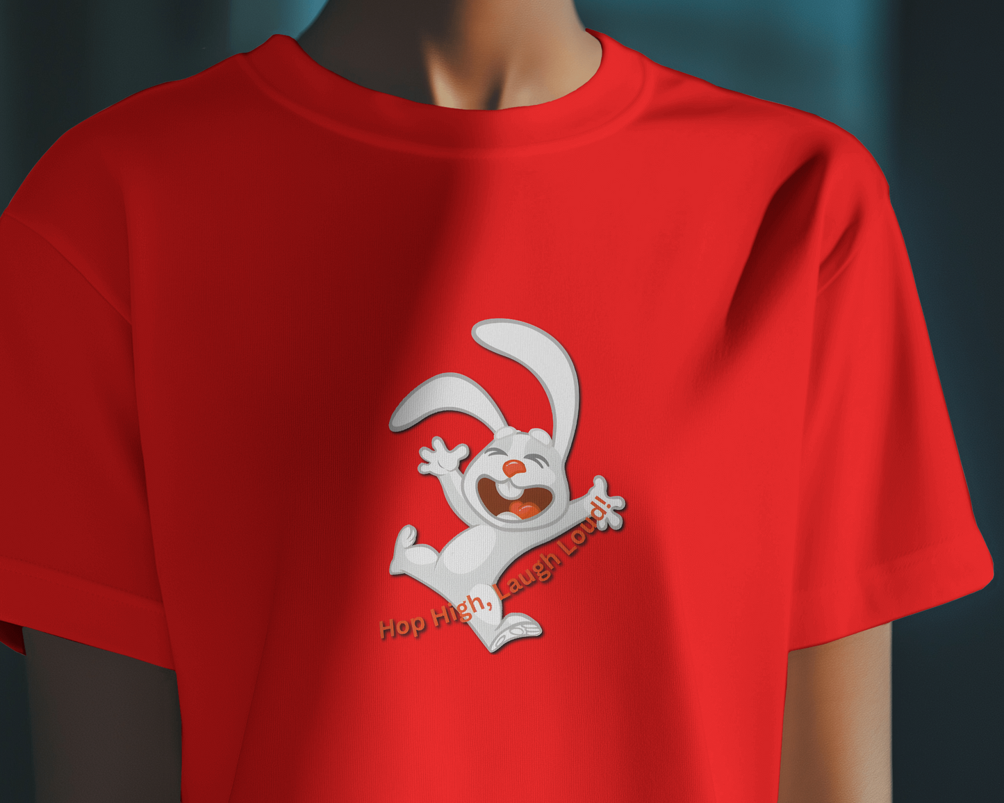 Earth & Thread | Hop High! 100% Cotton Regular Fit T-Shirt - Premium 180 GSM Energetic Rabbit Graphic Tee