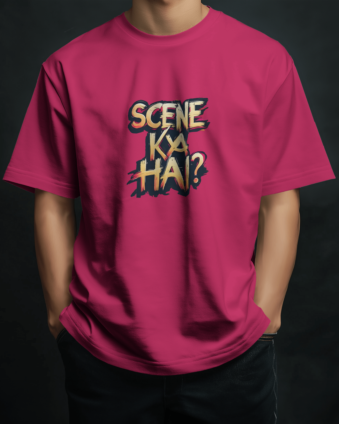 Earth & Thread | SCENE KYA HAI? 100% Cotton Regular Fit T-Shirt - Premium 180 GSM Cultural Tee