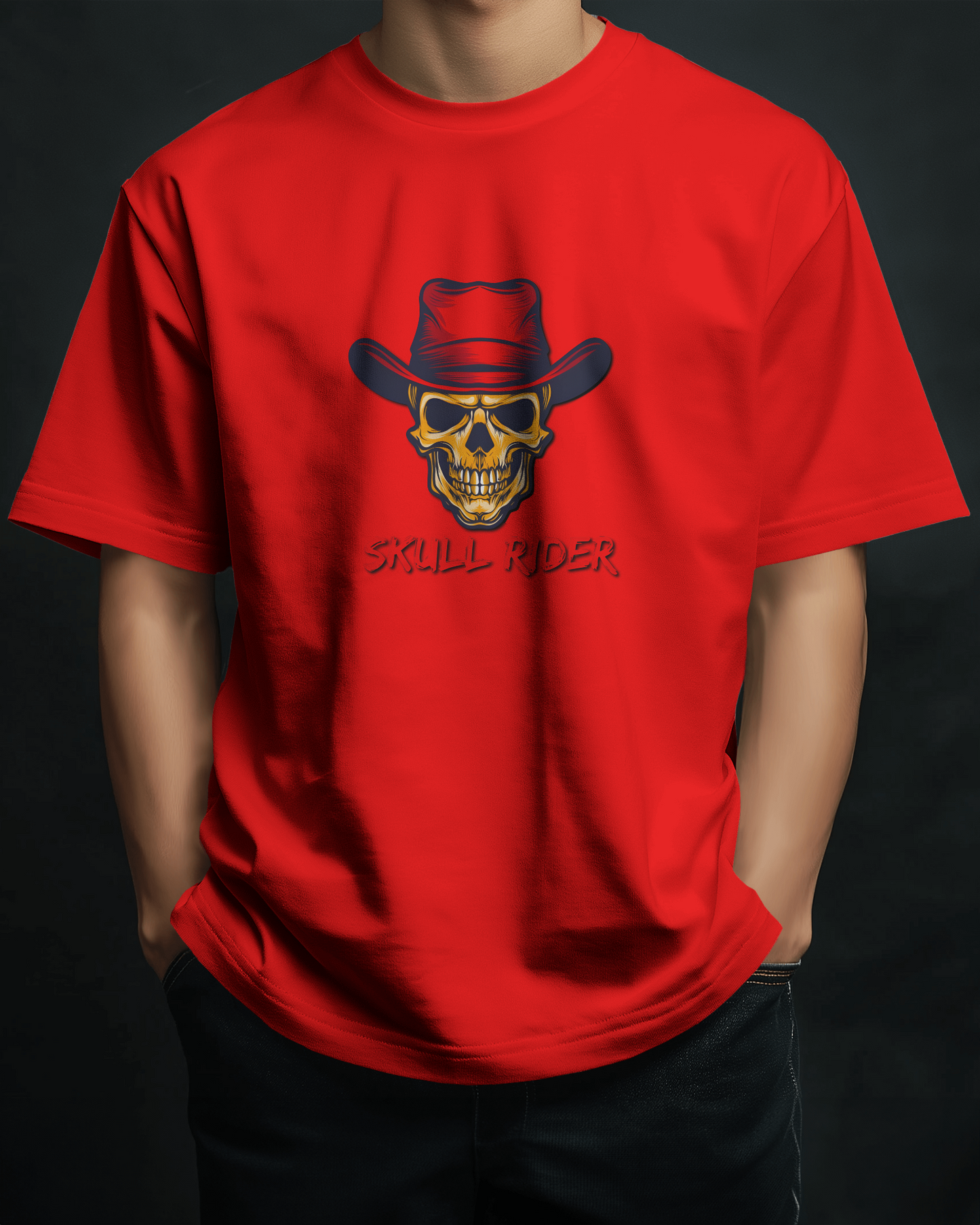 Earth & Thread | Skull Rider 100% Cotton Regular Fit T-Shirt - Premium 180 GSM Edgy Western Graphic Tee