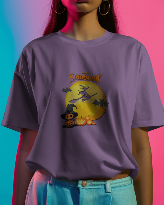 Hauntingly Smooth Comfort – Flying Witch Halloween Tee