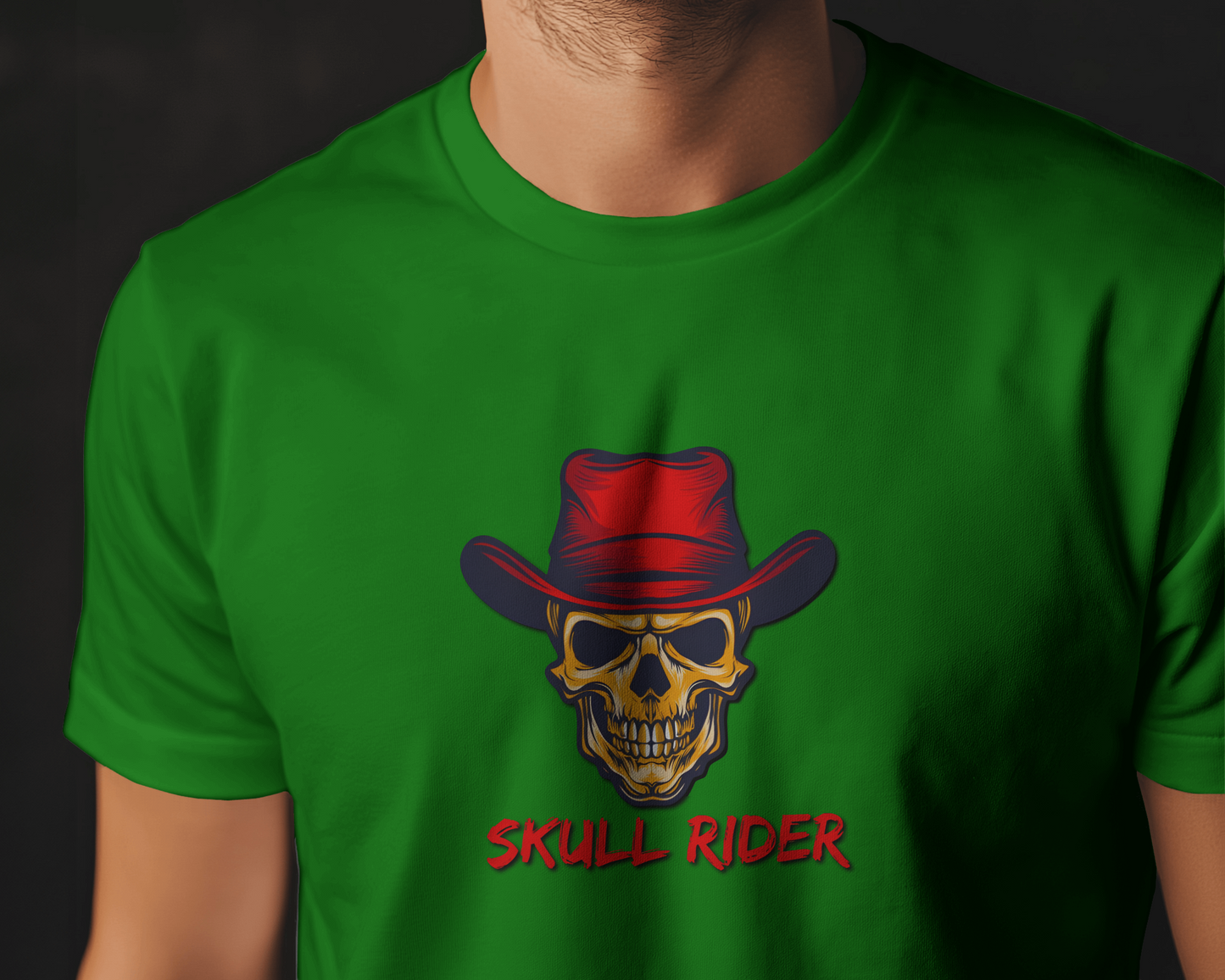 Earth & Thread | Skull Rider 100% Cotton Regular Fit T-Shirt - Premium 180 GSM Edgy Western Graphic Tee