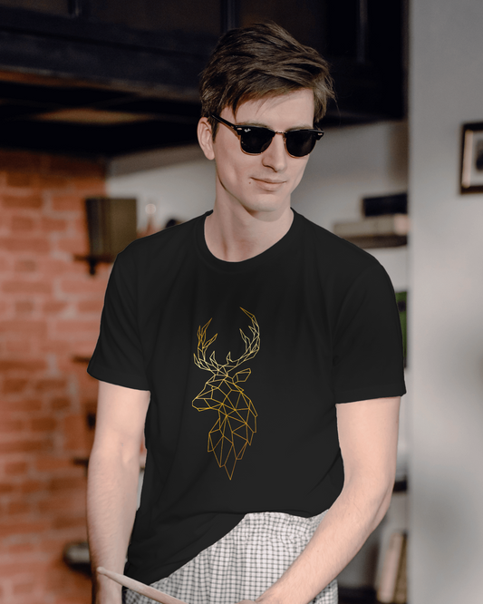 Modern Elegance in Ultra-Smooth Comfort – Geometric Deer Tee