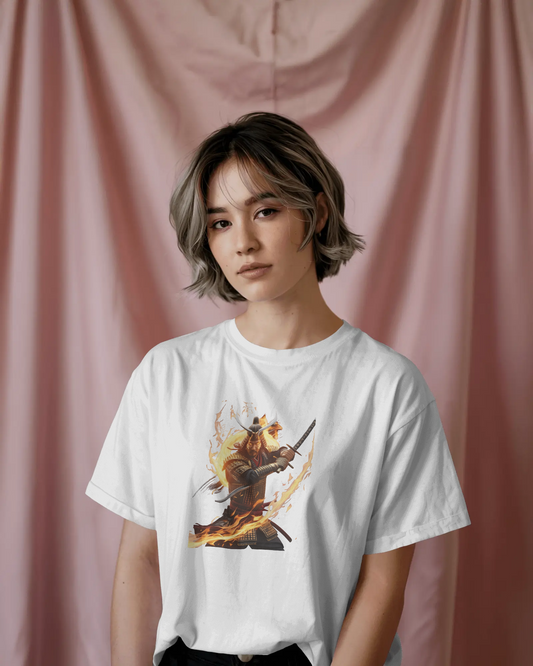 Premium Cotton T-Shirt – Fiery Warrior Edition