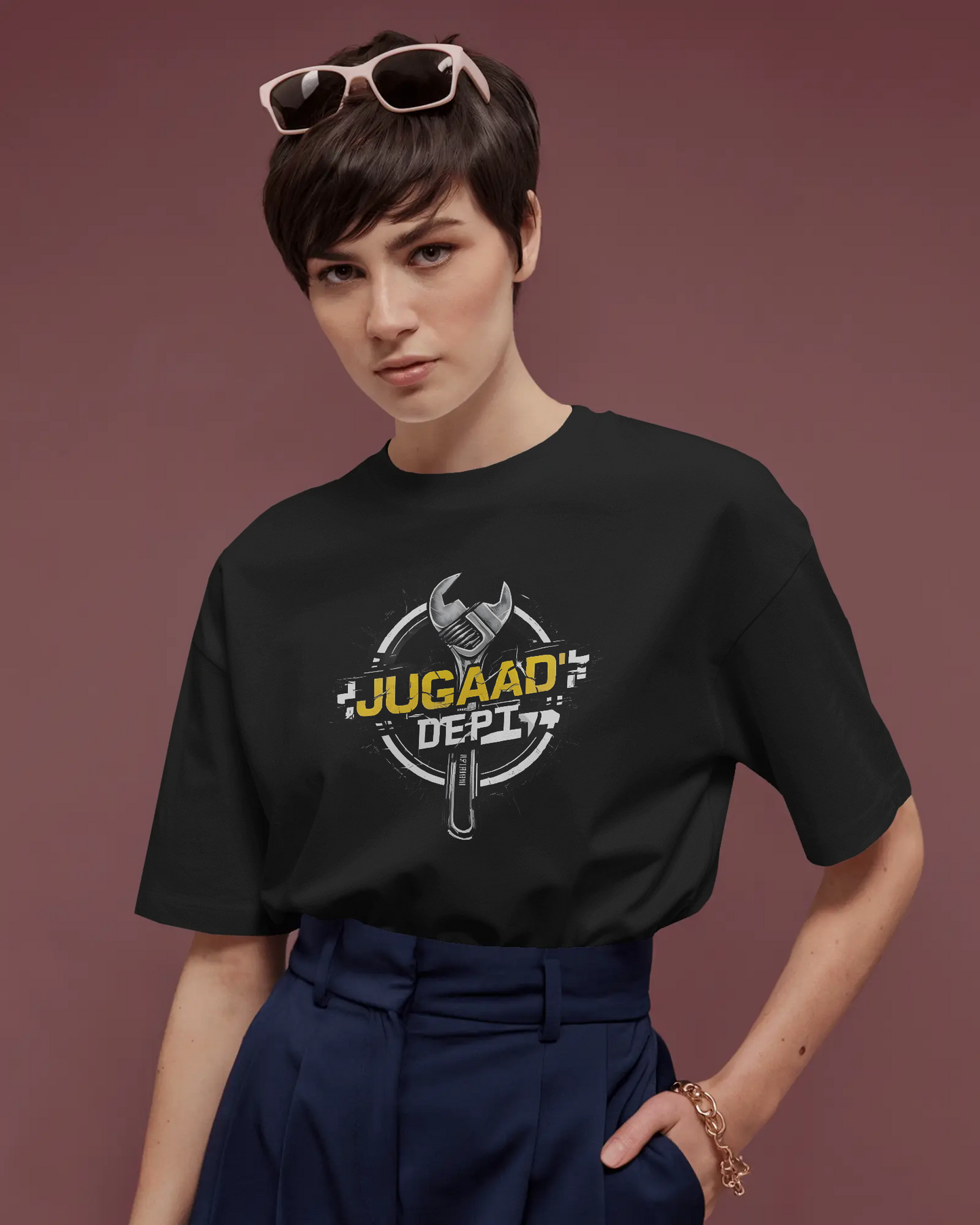 Earth & Thread | JUGAAD DEPT 100% Cotton Regular Fit T-Shirt - Premium 180 GSM Innovative Mechanic Graphic