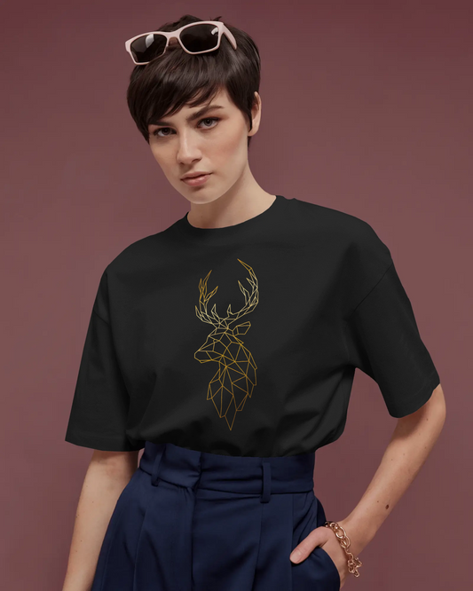 Modern Elegance in Ultra-Smooth Comfort – Geometric Deer Tee