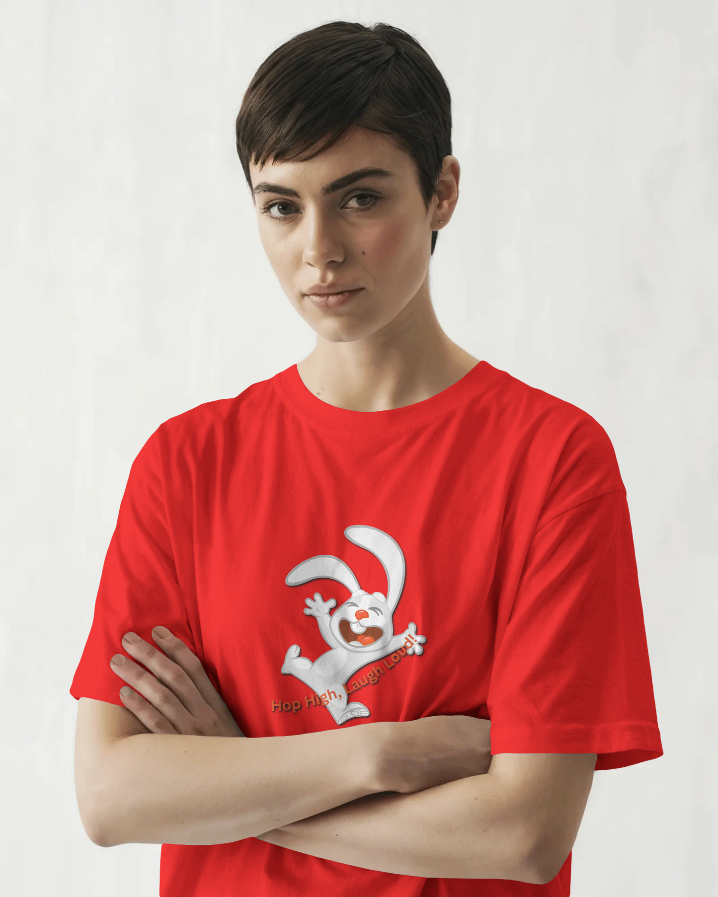 Earth & Thread | Hop High! 100% Cotton Regular Fit T-Shirt - Premium 180 GSM Energetic Rabbit Graphic Tee