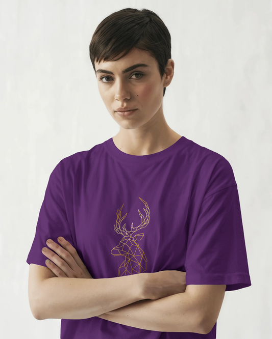 Modern Elegance in Ultra-Smooth Comfort – Geometric Deer Tee