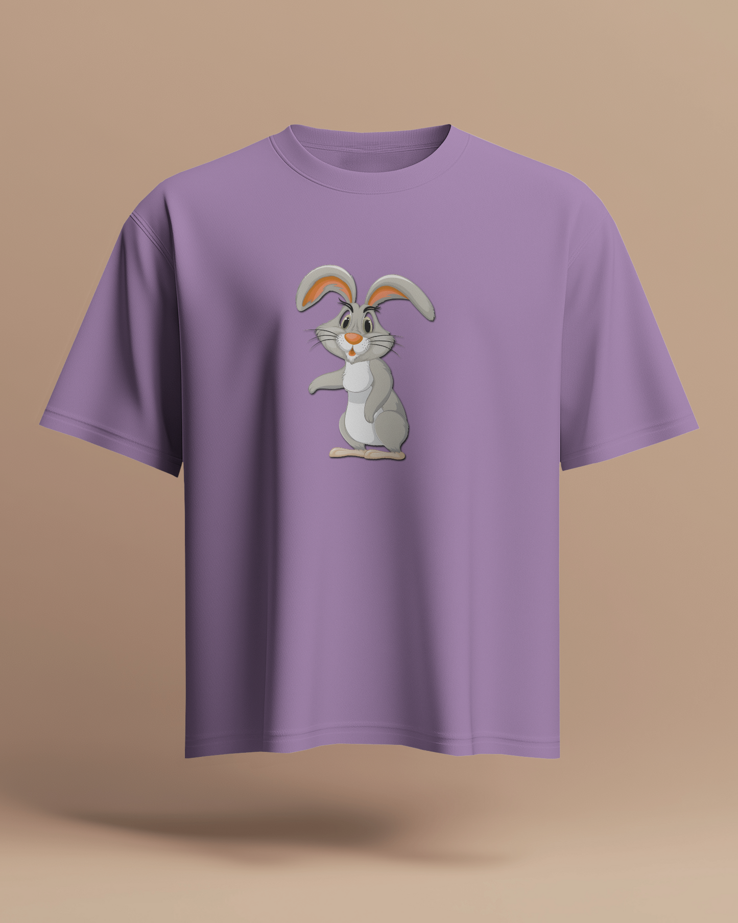 Earth & Thread | Curious Rabbit 100% Cotton Regular Fit T-Shirt - Premium 180 GSM Adorable Animal Graphic