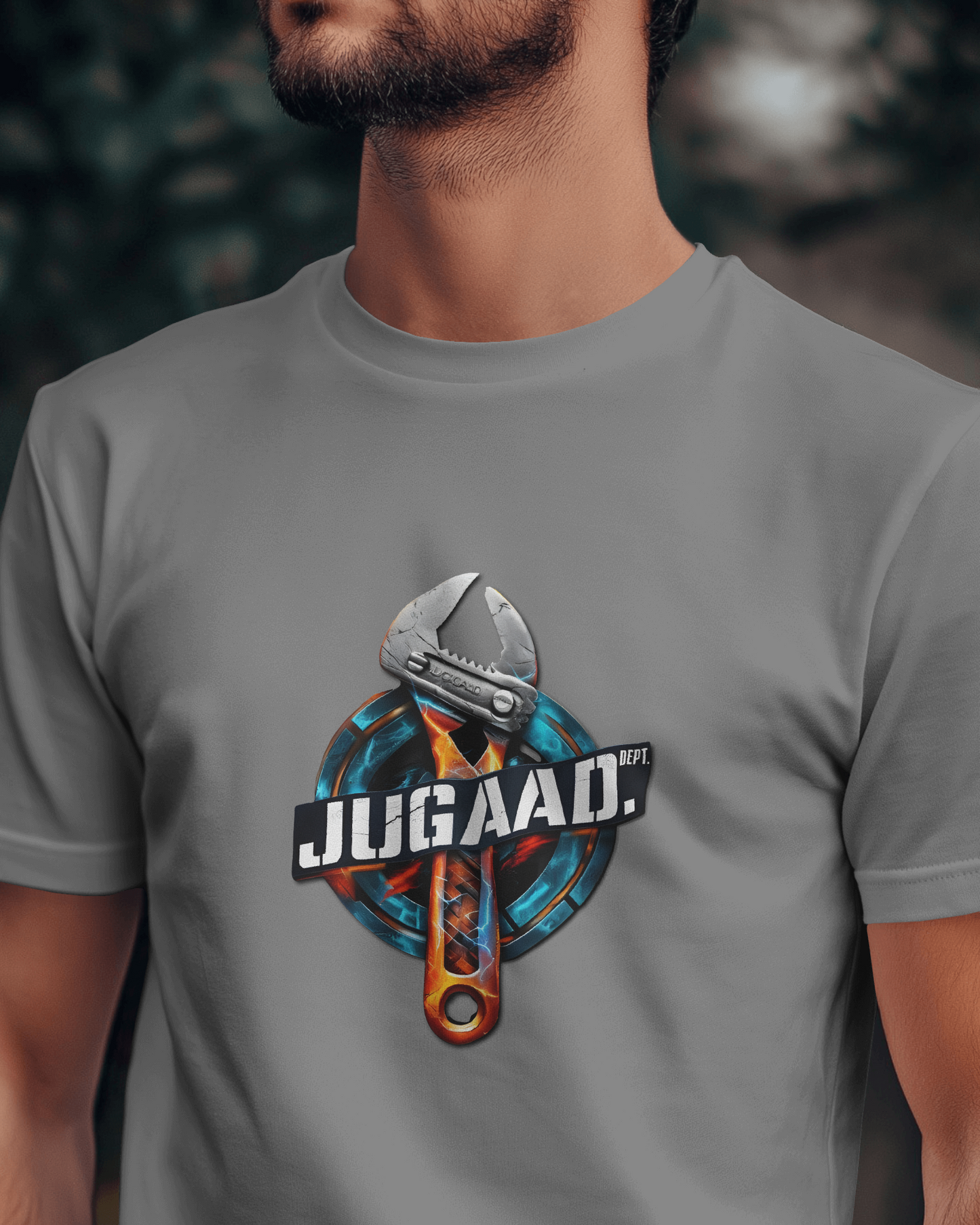 Earth & Thread | JUGAAD. 100% Cotton Regular Fit T-Shirt - Premium 180 GSM Ingenuity Mechanic Graphic Tee