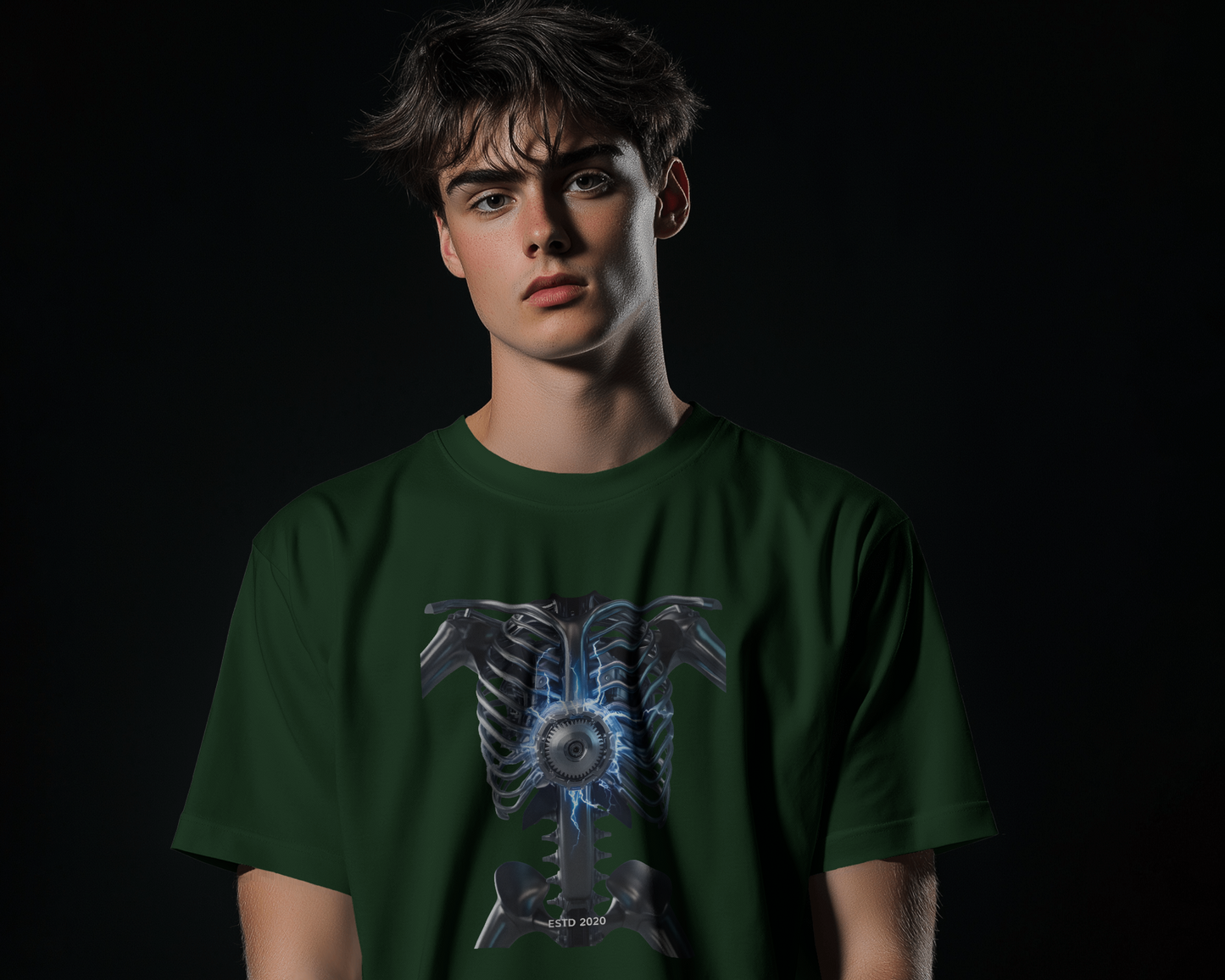 Earth & Thread | Core Energy Ribcage 100% Cotton Regular Fit T-Shirt - Premium 180 GSM Anatomical Graphic