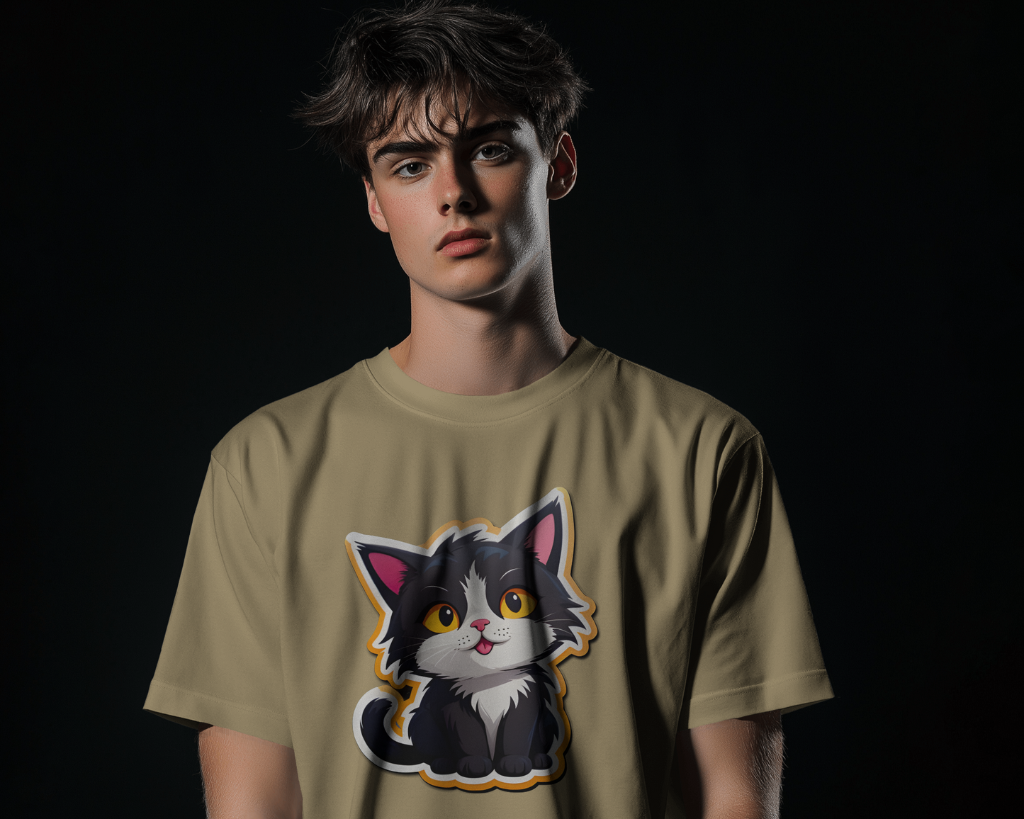 Earth & Thread | Cuddly Kitten 100% Cotton Regular Fit T-Shirt - Premium 180 GSM Adorable Pet Graphic Tee