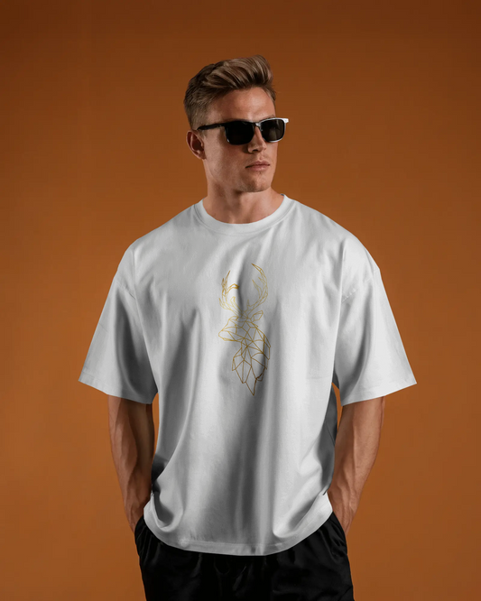 Modern Elegance in Ultra-Smooth Comfort – Geometric Deer Tee