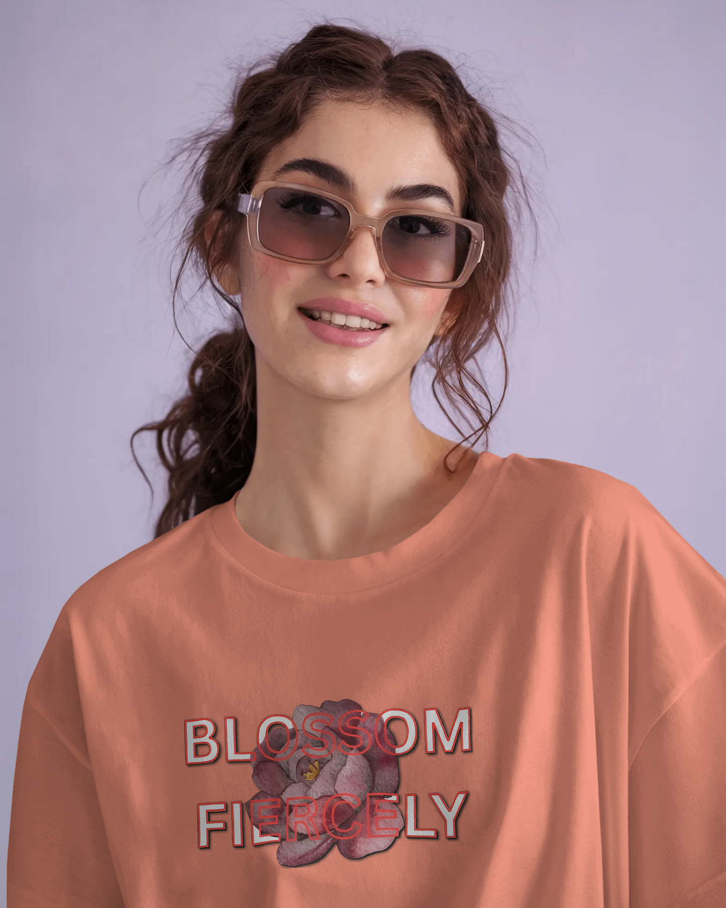 Earth & Thread | Blossom Fiercely 100% Cotton Regular Fit T-Shirt - Premium 180 GSM Empowering Floral Graphic Tee