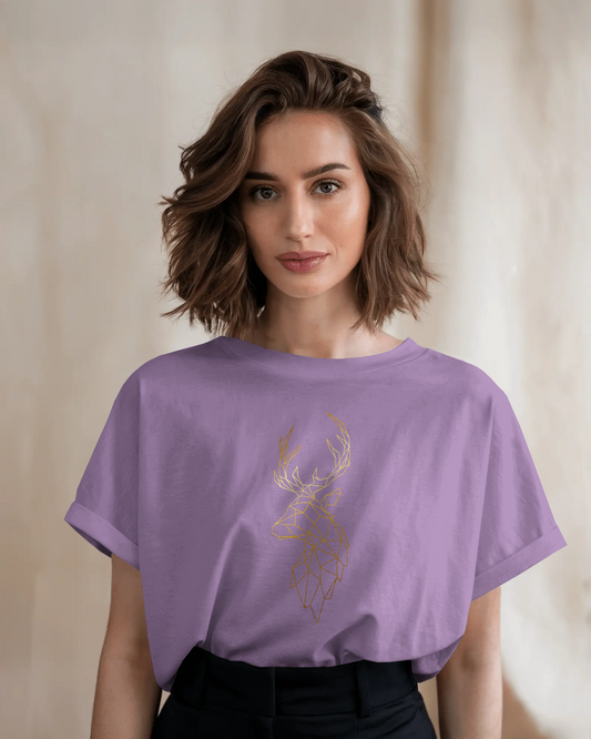 Modern Elegance in Ultra-Smooth Comfort – Geometric Deer Tee