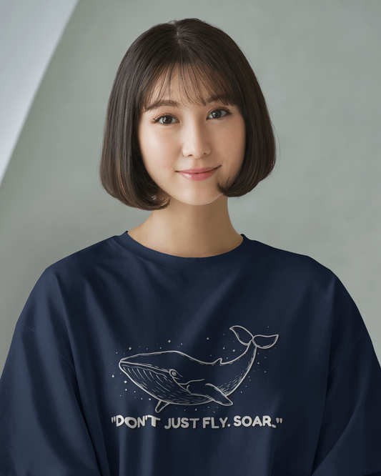 🐋 Oversized French Terry – Soar Beyond Tee ✨