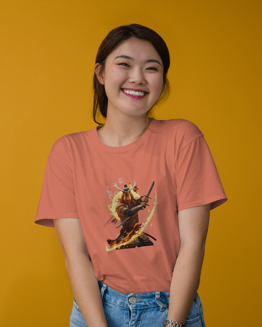 Premium Cotton T-Shirt – Fiery Warrior Edition
