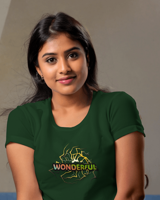 Earth & Thread | Wonderful 100% Cotton Regular Fit T-Shirt - Premium 180 GSM Positive Energy Graphic Tee
