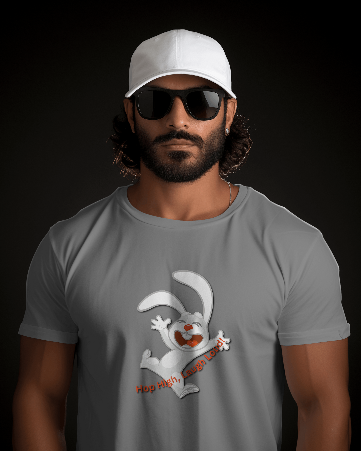 Earth & Thread | Hop High! 100% Cotton Regular Fit T-Shirt - Premium 180 GSM Energetic Rabbit Graphic Tee