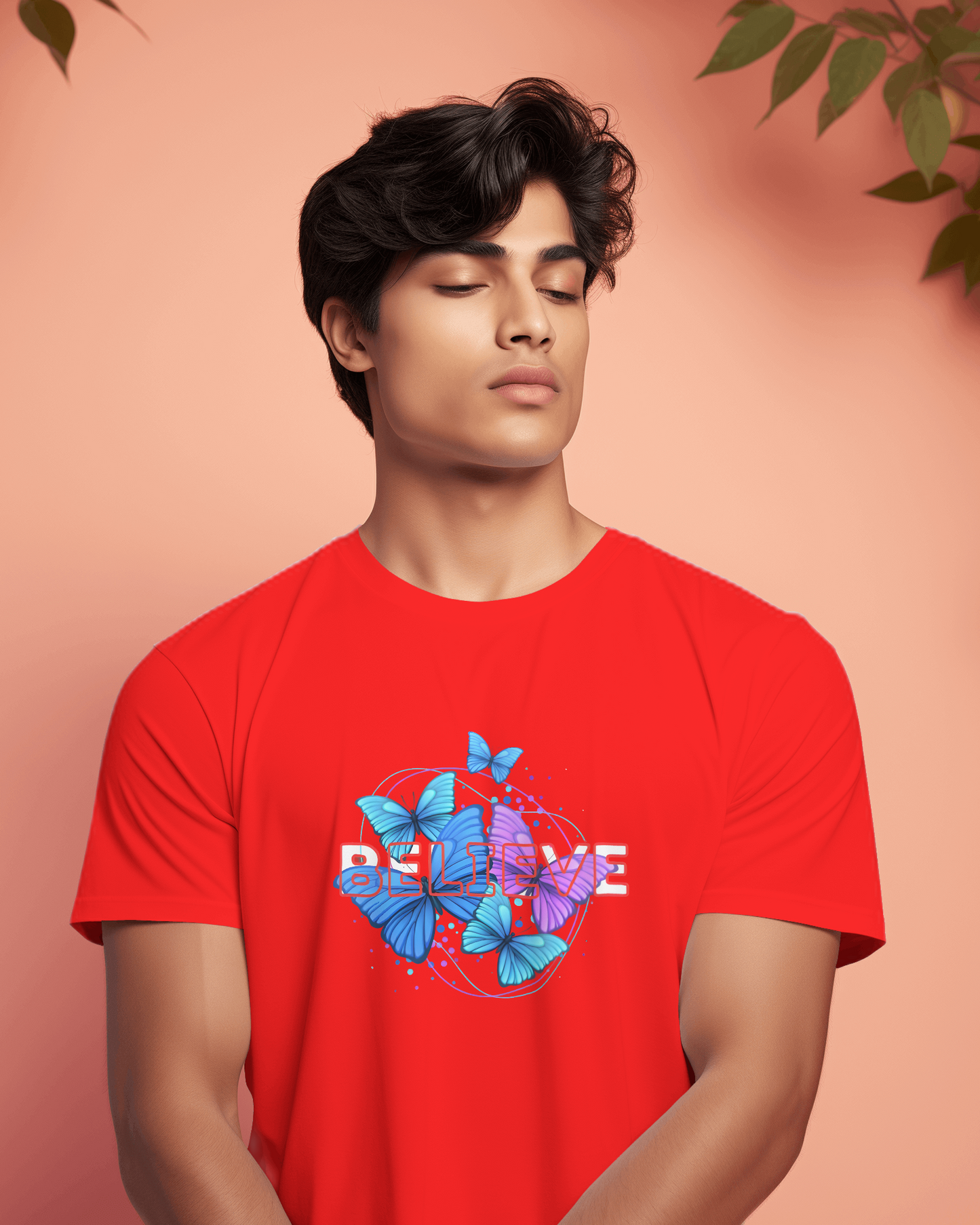 Earth & Thread | Believe Butterflies 100% Cotton Regular Fit T-Shirt - Premium 180 GSM Inspirational Nature Graphic Tee