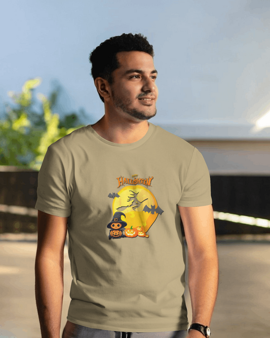 Hauntingly Smooth Comfort – Flying Witch Halloween Tee