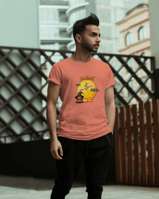 Hauntingly Smooth Comfort – Flying Witch Halloween Tee