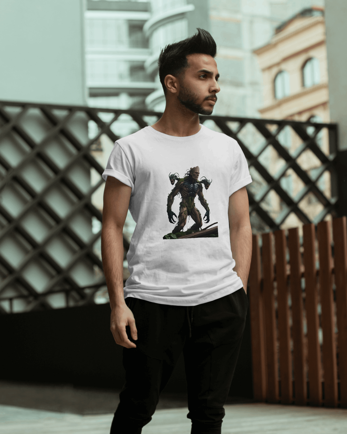 Earth & Thread | Cyber Creature 100% Cotton Regular Fit T-Shirt - Premium 180 GSM Sci-Fi Graphic Tee