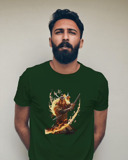 Premium Cotton T-Shirt – Fiery Warrior Edition