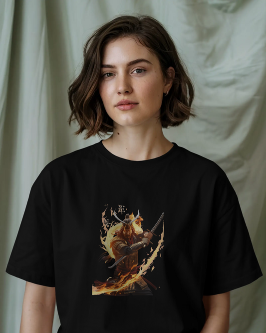 Premium Cotton T-Shirt – Fiery Warrior Edition