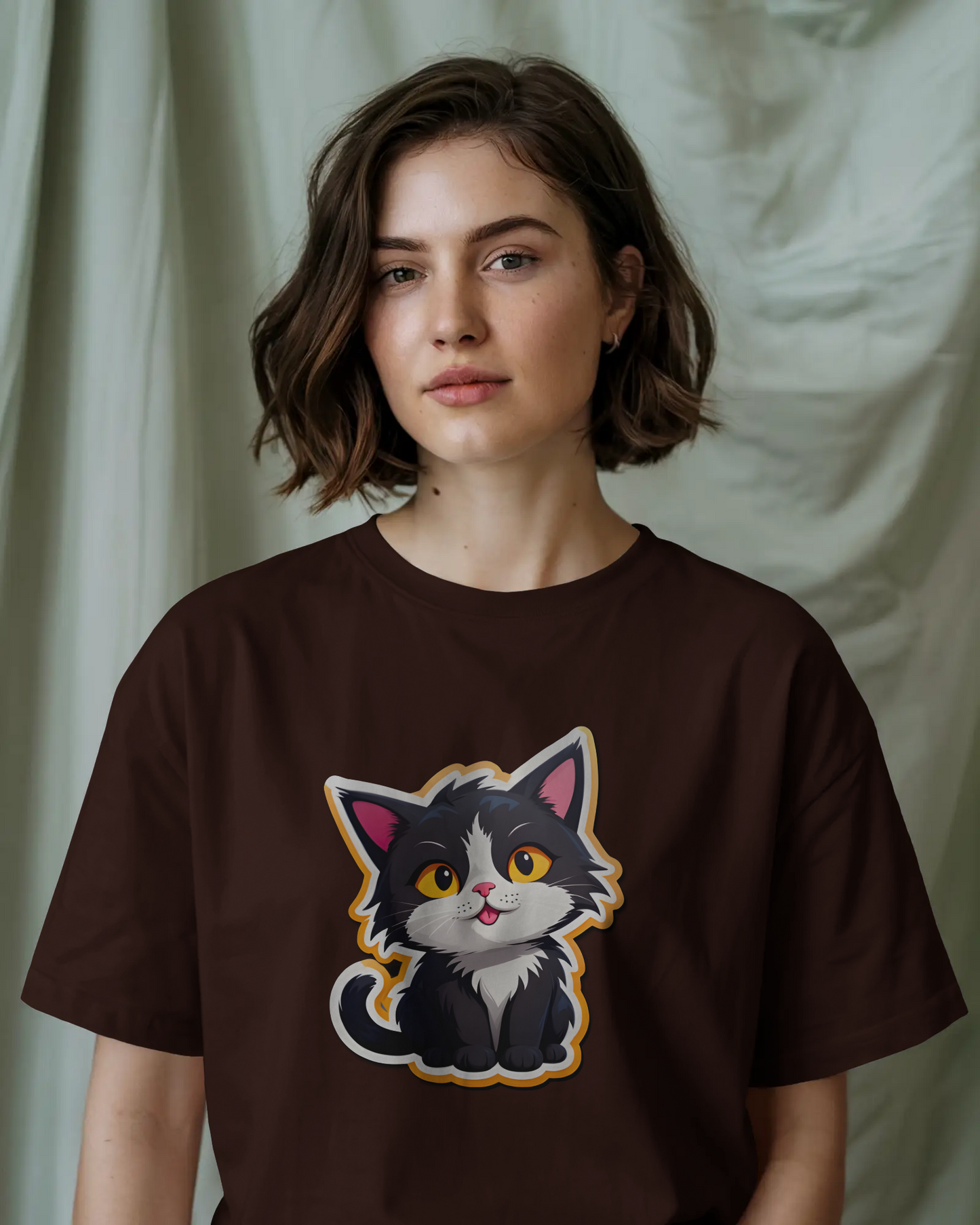 Earth & Thread | Cuddly Kitten 100% Cotton Regular Fit T-Shirt - Premium 180 GSM Adorable Pet Graphic Tee